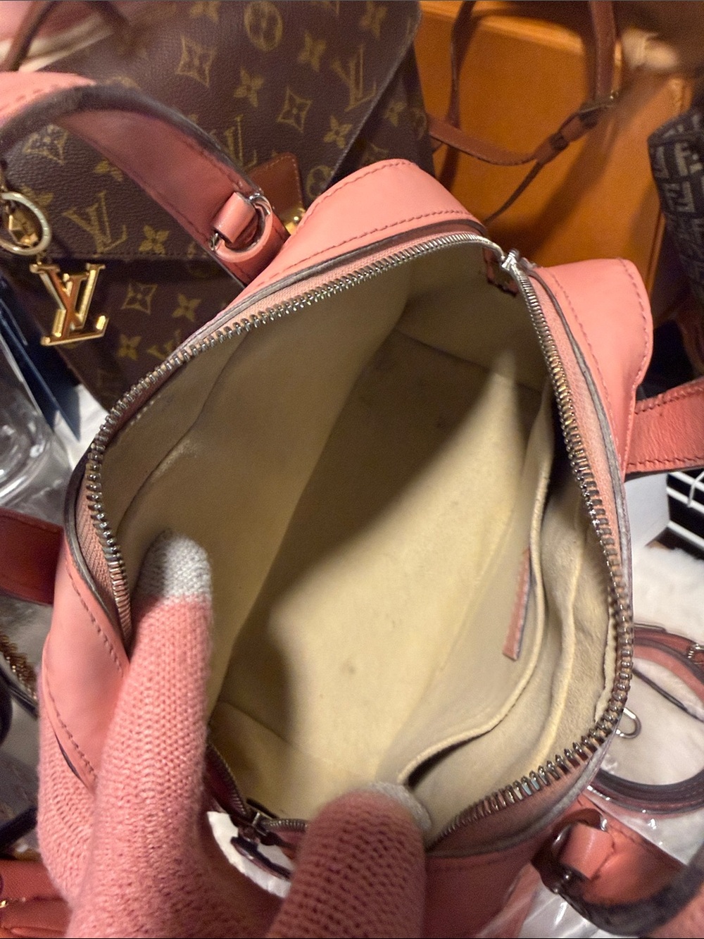 Louis Vuitton Monogram Satchel with Pink Trim - Picture 9 of 17